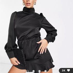 AX Paris Satin Black Mini Dress NWT